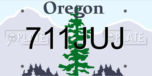 711JUJ Oregon License Plate