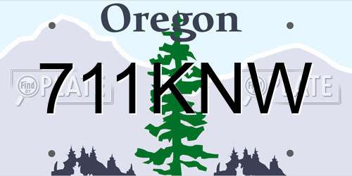 711KNW Oregon License Plate