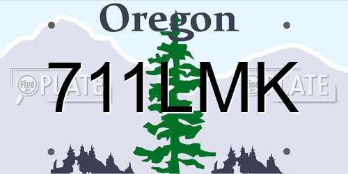 711LMK Oregon License Plate