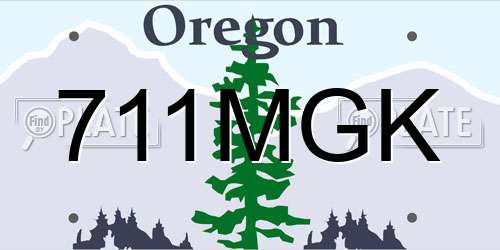 711MGK Oregon License Plate
