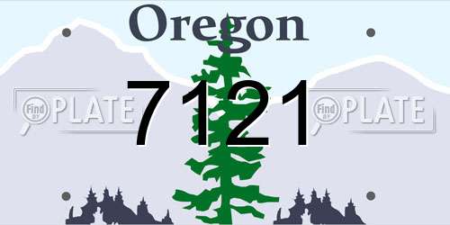 7121 Oregon License Plate