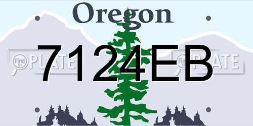 7124EB Oregon License Plate