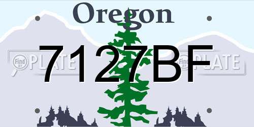 7127BF Oregon License Plate