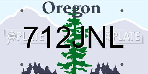 712JNL Oregon License Plate