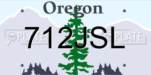 712JSL Oregon License Plate