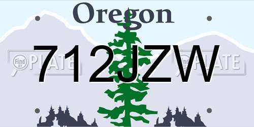 712JZW Oregon License Plate