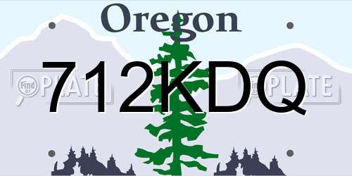 712KDQ Oregon License Plate