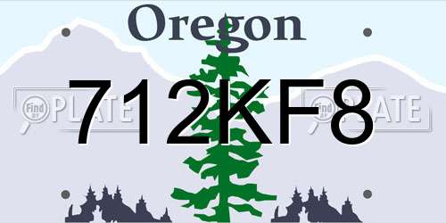 712KF8 Oregon License Plate