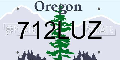 712LUZ Oregon License Plate