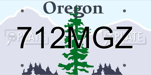 712MGZ Oregon License Plate