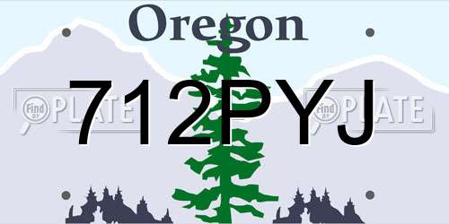 712PYJ Oregon License Plate