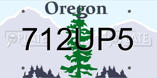 712UP5 Oregon License Plate