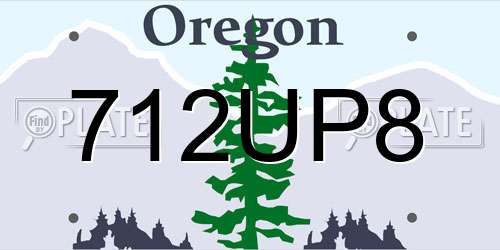712UP8 Oregon License Plate