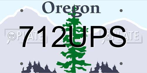 712UPS Oregon License Plate
