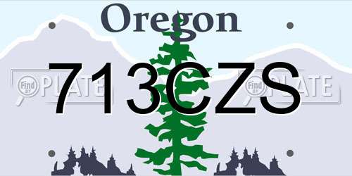 713CZS Oregon License Plate