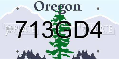 713GD4 Oregon License Plate