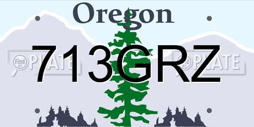 713GRZ Oregon License Plate