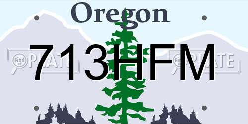 713HFM Oregon License Plate