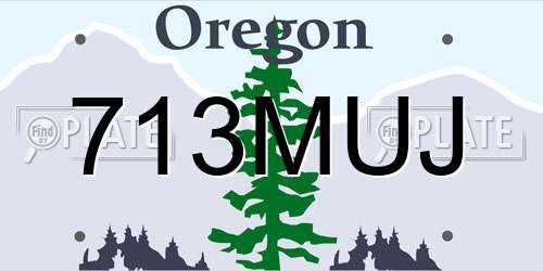 713MUJ Oregon License Plate