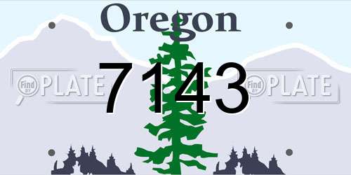 7143 Oregon License Plate