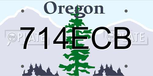 714ECB Oregon License Plate