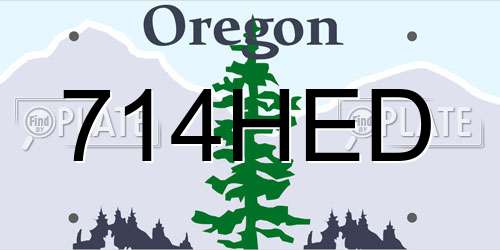 714HED Oregon License Plate