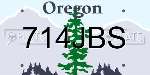 714JBS Oregon License Plate