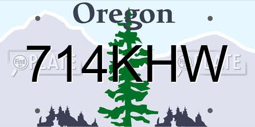 714KHW Oregon License Plate