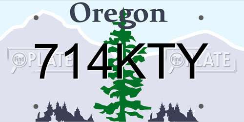 714KTY Oregon License Plate