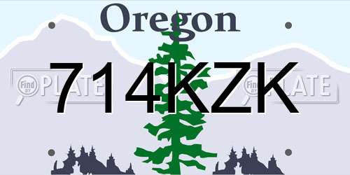 714KZK Oregon License Plate