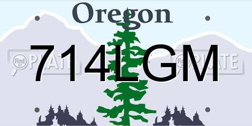714LGM Oregon License Plate