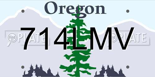 714LMV Oregon License Plate