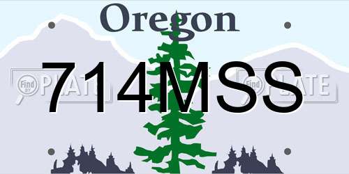 714MSS Oregon License Plate