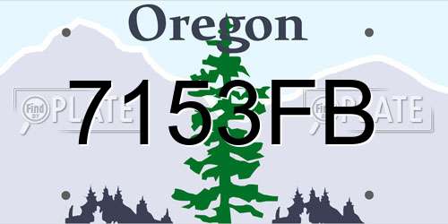 7153FB Oregon License Plate