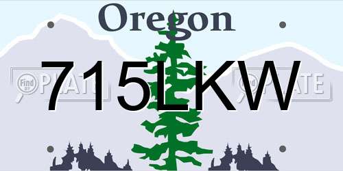 715LKW Oregon License Plate