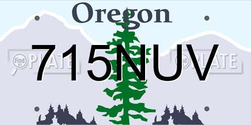 715NUV Oregon License Plate