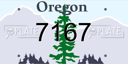 7167 Oregon License Plate