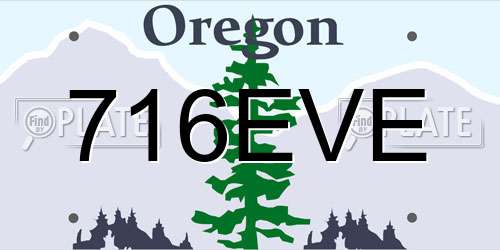 716EVE Oregon License Plate