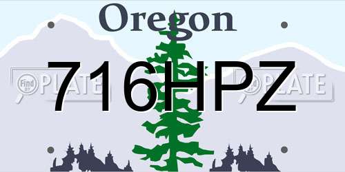 716HPZ Oregon License Plate