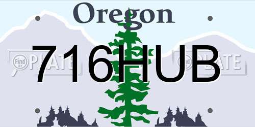 716HUB Oregon License Plate