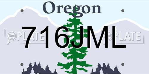 716JML Oregon License Plate