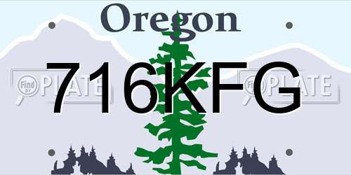 716KFG Oregon License Plate
