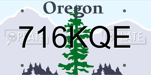 716KQE Oregon License Plate