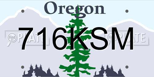 716KSM Oregon License Plate
