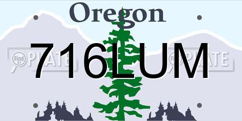 716LUM Oregon License Plate