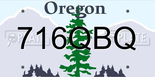 716QBQ Oregon License Plate