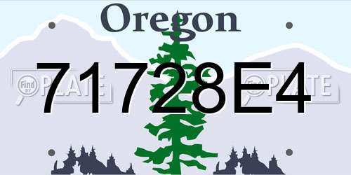 71728E4 Oregon License Plate