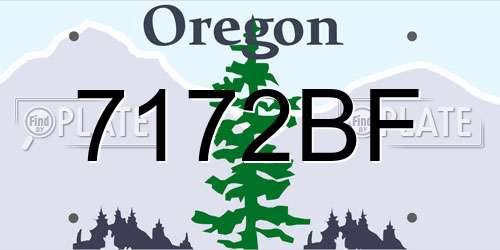7172BF Oregon License Plate