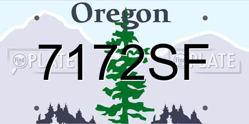 7172SF Oregon License Plate
