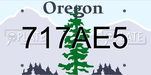 717AE5 Oregon License Plate